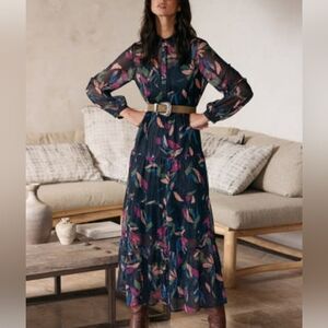 Grace & Mila Long Sleeve Tiered Maxi Dress – Size Small (Fits Medium)